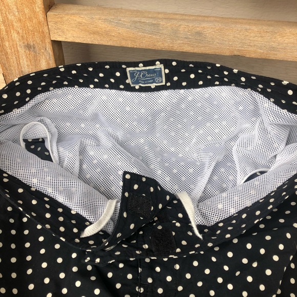 J Crew 6.5” tab swim short, black w/ white dots - Picture 3 of 3